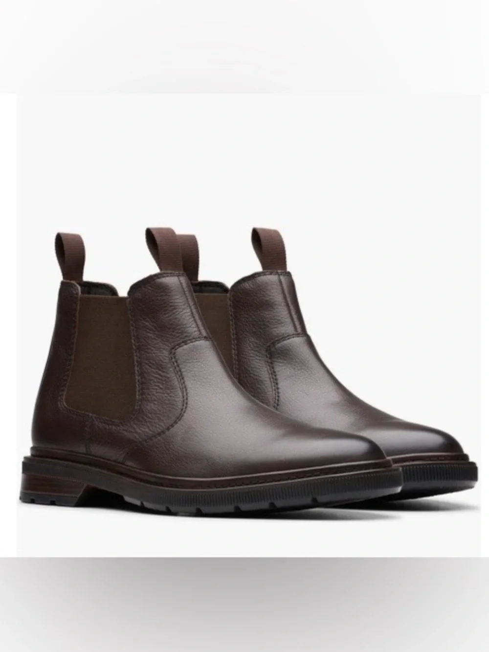 Clarks Men's Dark Brown Leather Chukka Chelsea Boots